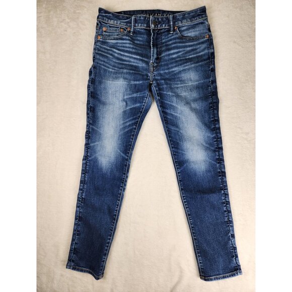 American Eagle Mens AE Airflex + Temp Tech Jeans Stretch 30x29" Medium Wash Slim - Picture 1 of 15
